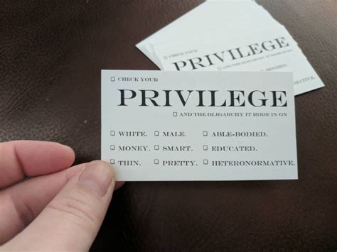 White Privilege Card Template